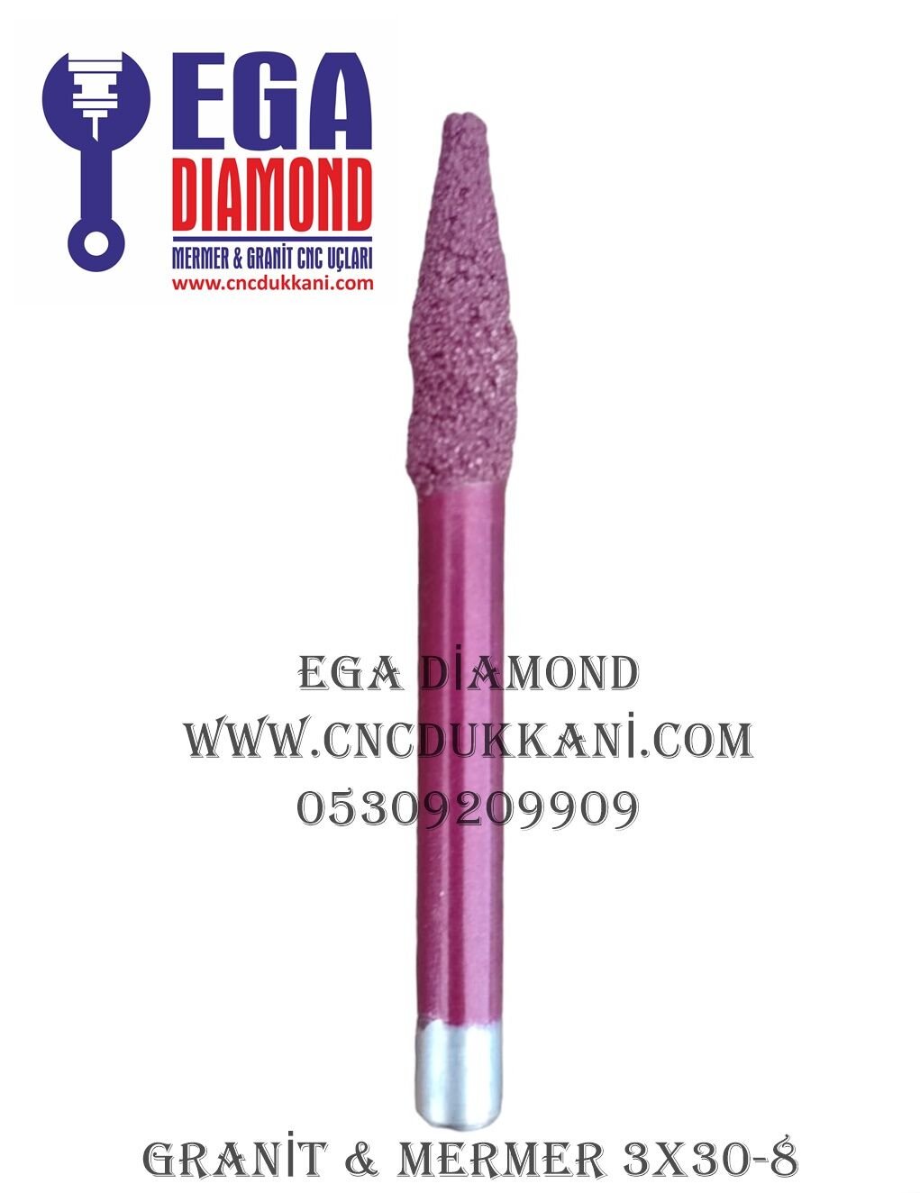 3X30 GRANİT YAZI UCU SAP 8 MM ( MERMER & GRANİT )