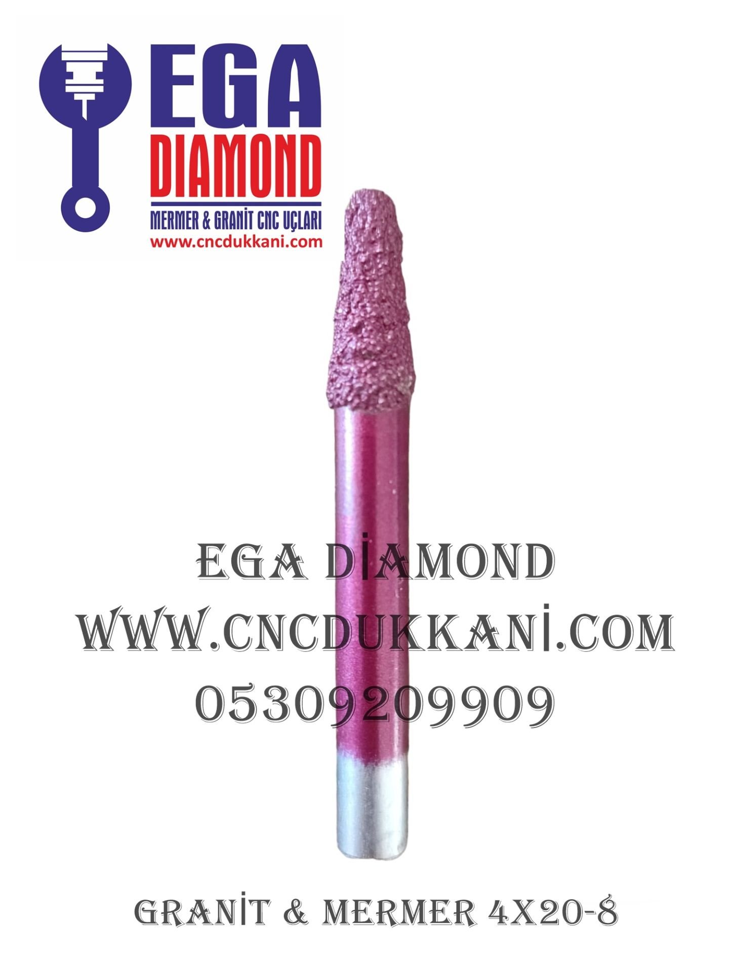 4X20 GRANİT YAZI UCU SAP 8 MM ( MERMER & GRANİT )