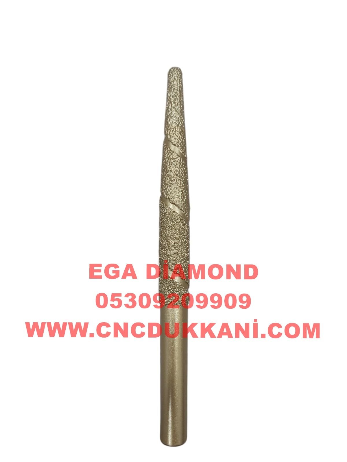 6x100 Konik Mermer Cnc Ucu Sap 12 mm ( SARI SERİ )