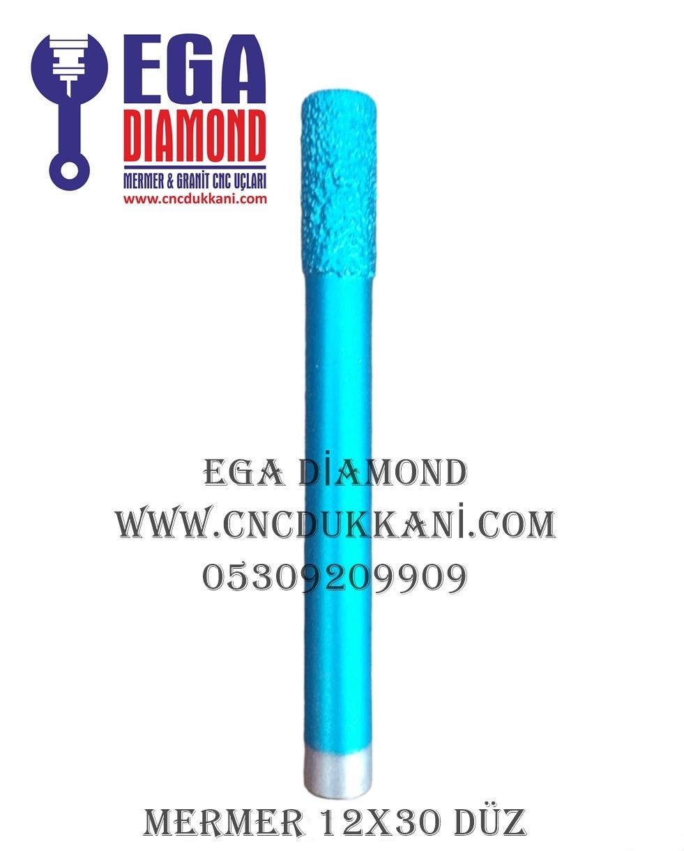 12X30 DÜZ MERMER CNC UCU ( MAVİ SERİ )