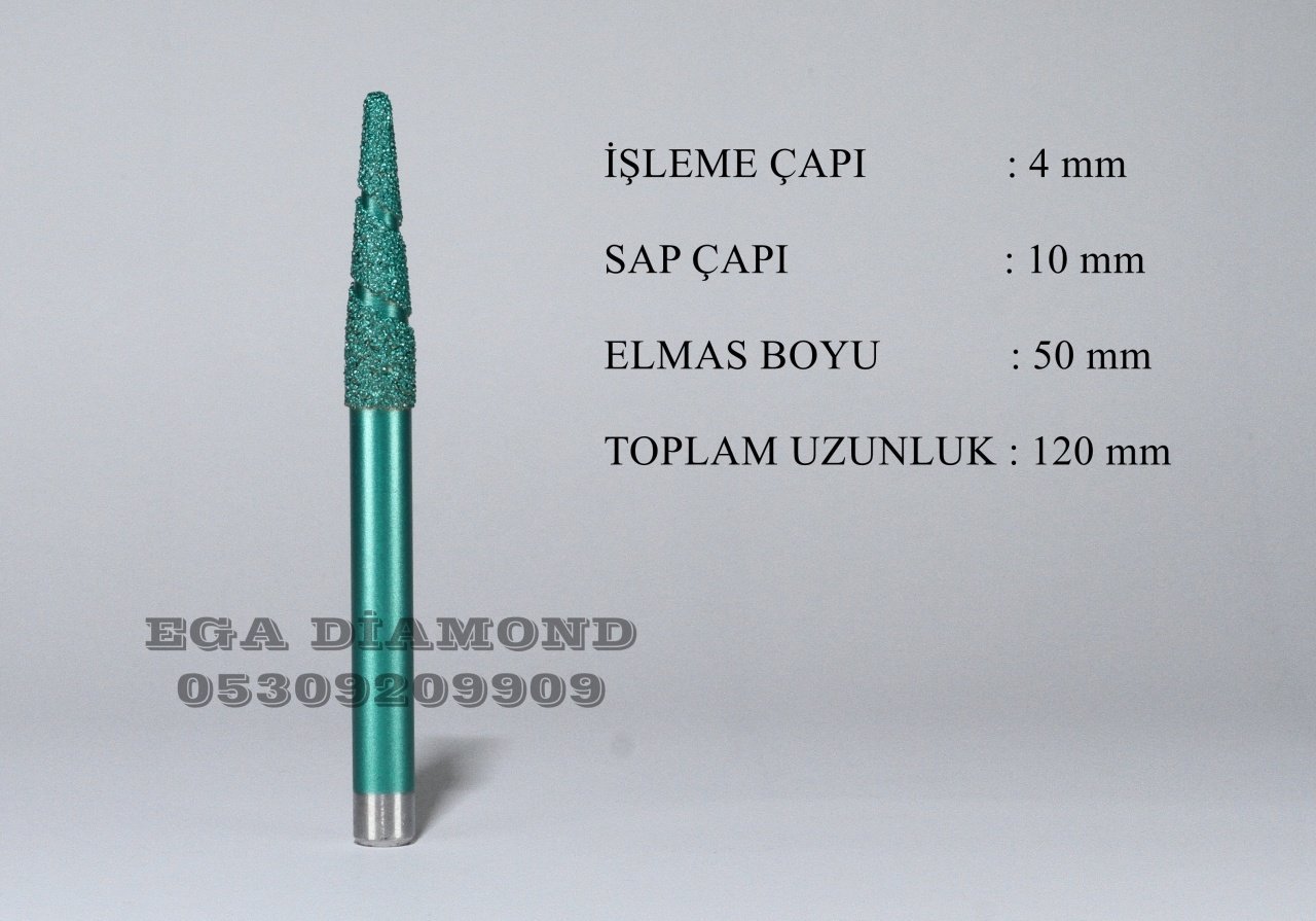 4x50 Konik Mermer Ucu Sap 10 mm