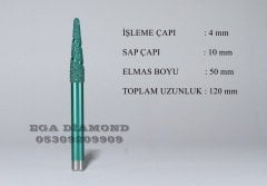 4x50 Konik Mermer Ucu Sap 10 mm