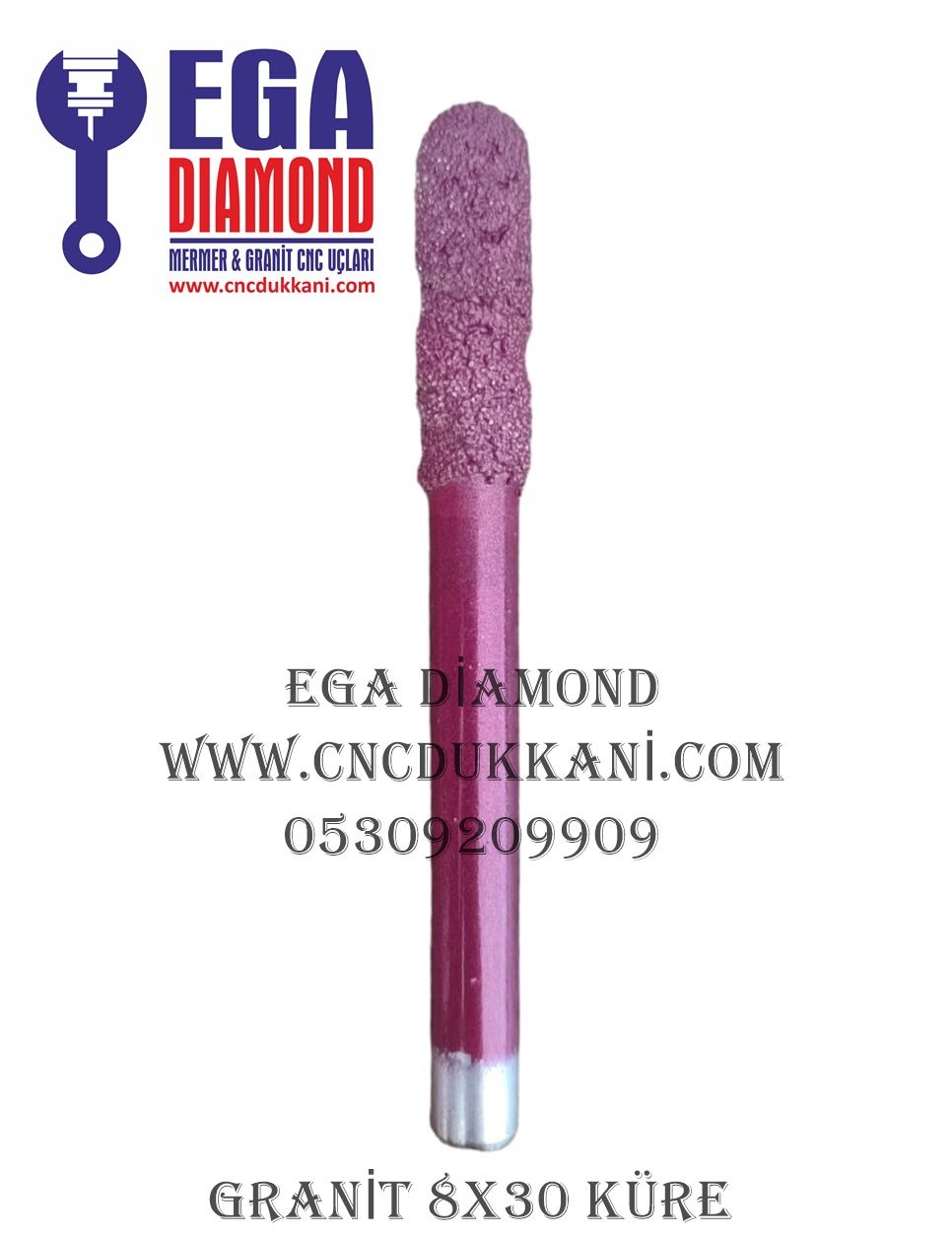 8X30 KÜRE GRANİT CNC UCU ( KIRMIZI SERİ )