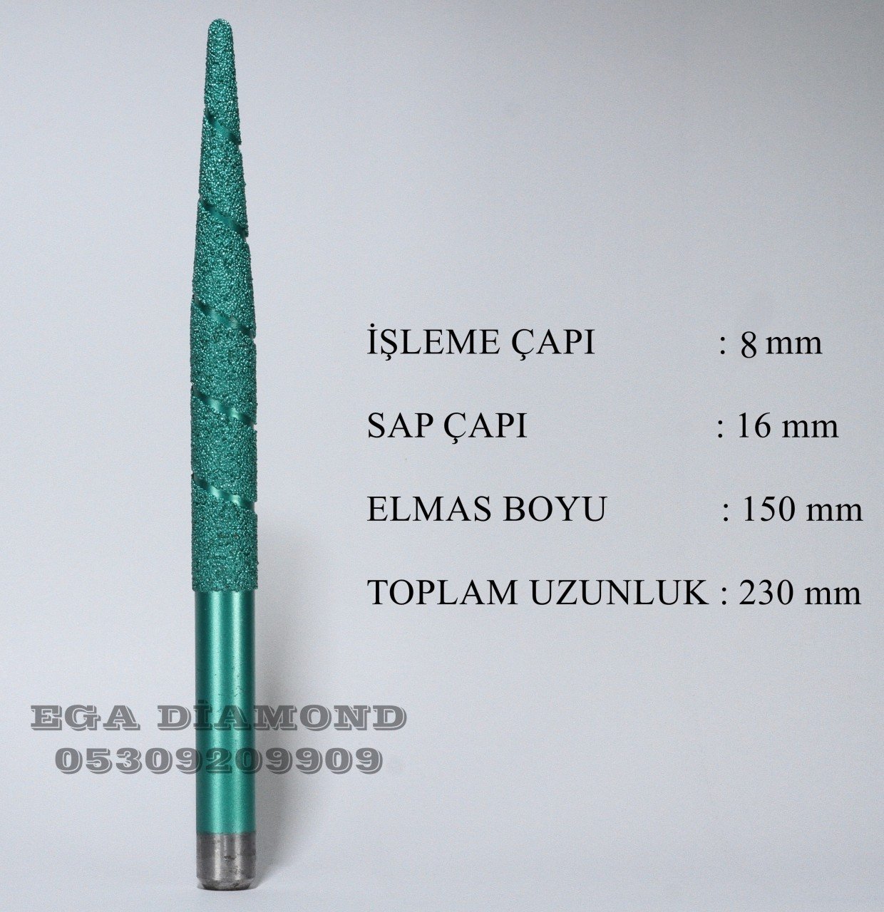 8x150 Konik Mermer Cnc Ucu Sap 16 mm