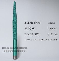 8x150 Konik Mermer Cnc Ucu Sap 16 mm