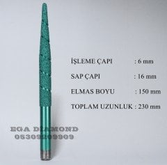 6x150 Konik Mermer Cnc Ucu Sap 16