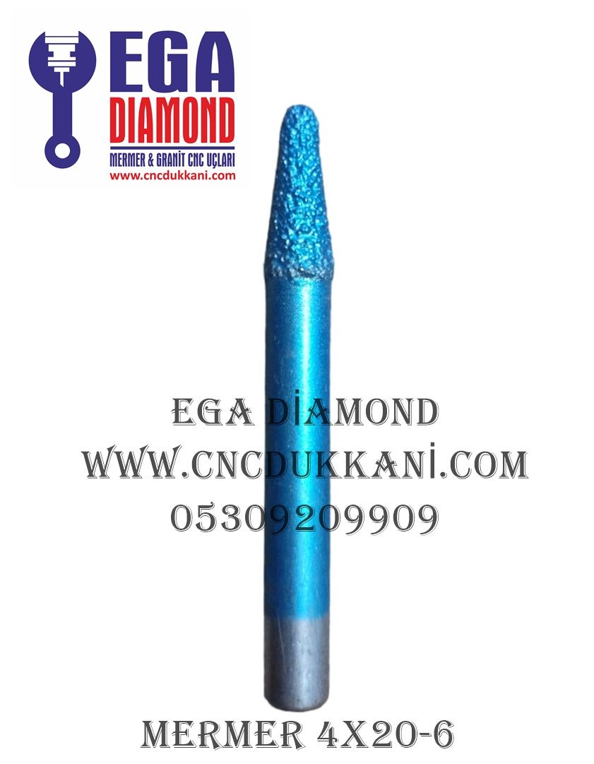 4X20 MERMER CNC YAZI UCU SAP 8 ( MAVİ SERİ )