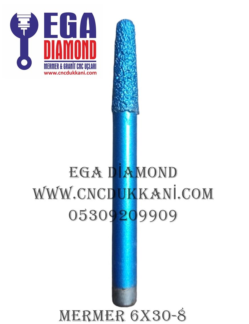 6X30 MERMER CNC YAZI UCU SAP 8 ( MAVİ SERİ )