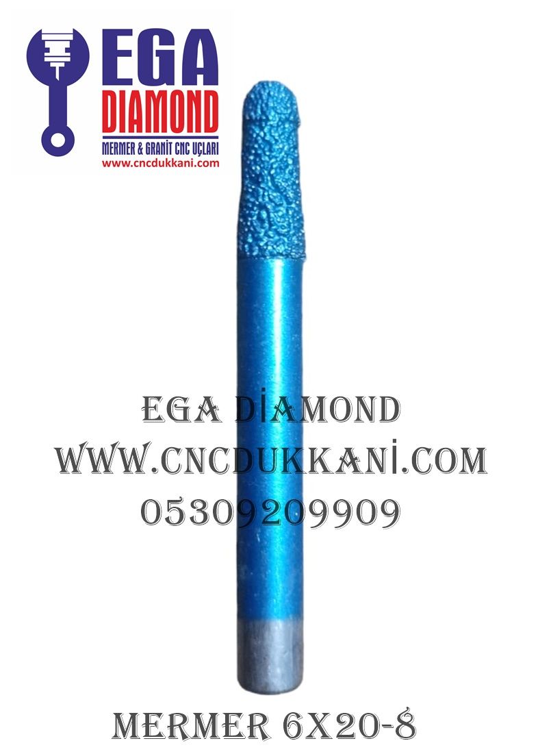 6X20 MERMER CNC YAZI UCU SAP 8 ( MAVİ SERİ )