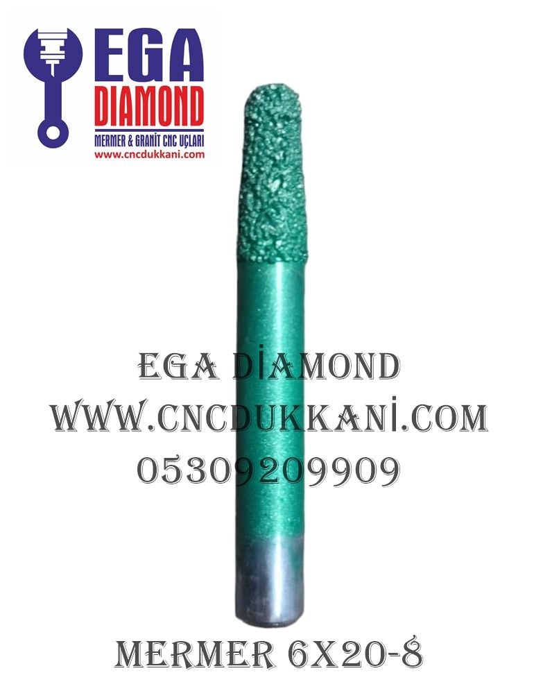 6X20 MERMER CNC YAZI UCU SAP 8 ( YEŞİL SERİ )
