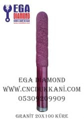 20X100 KÜRE GRANİT CNC UCU 18 CM TOPLAM UZUNLUK ( KIRMIZI SERİ)