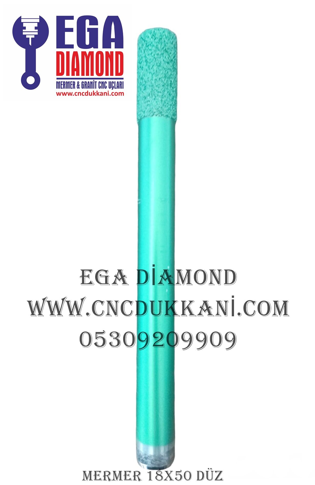18X50 DÜZ MERMER CNC UCU 20 CM TOPLAM BOY ( YEŞİL SERİ )