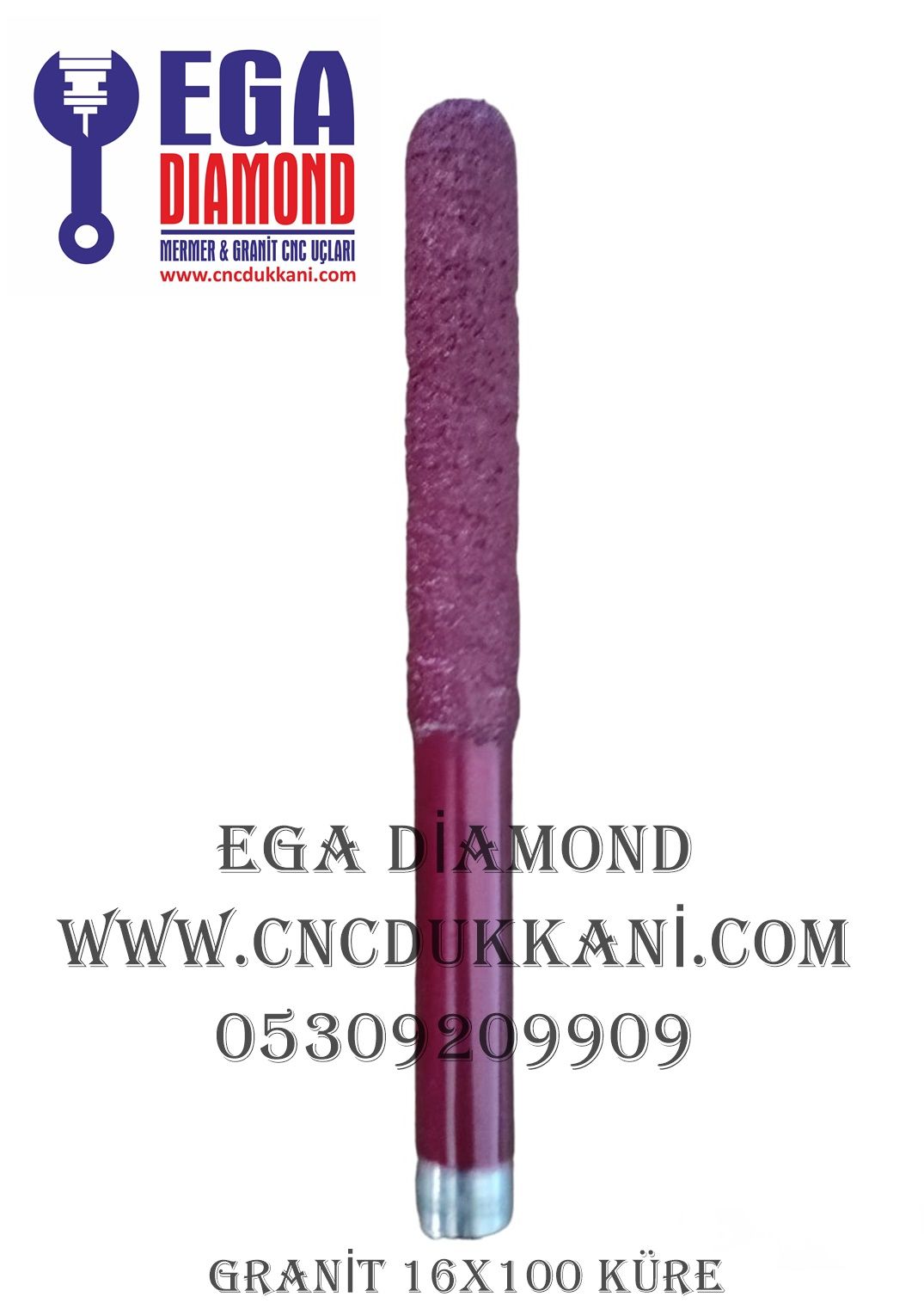 16X100 KÜRE GRANİT CNC UCU ( KIRMIZI SERİ )