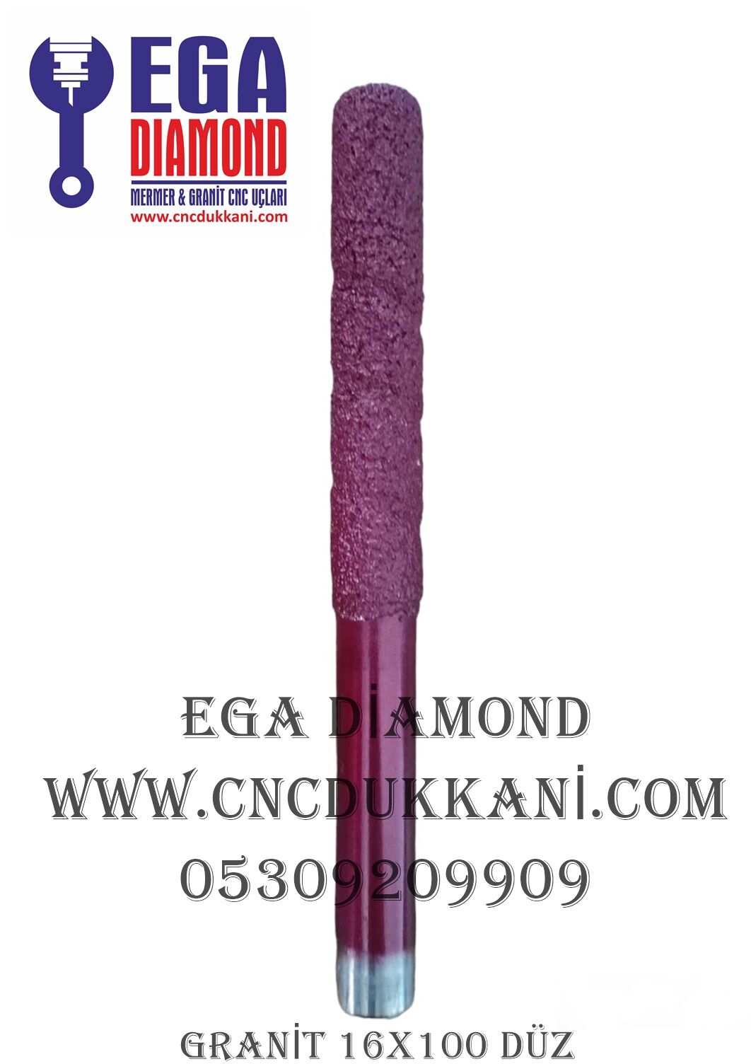 16X100 DÜZ GRANİT CNC UCU ( KIRMIZI SERİ )