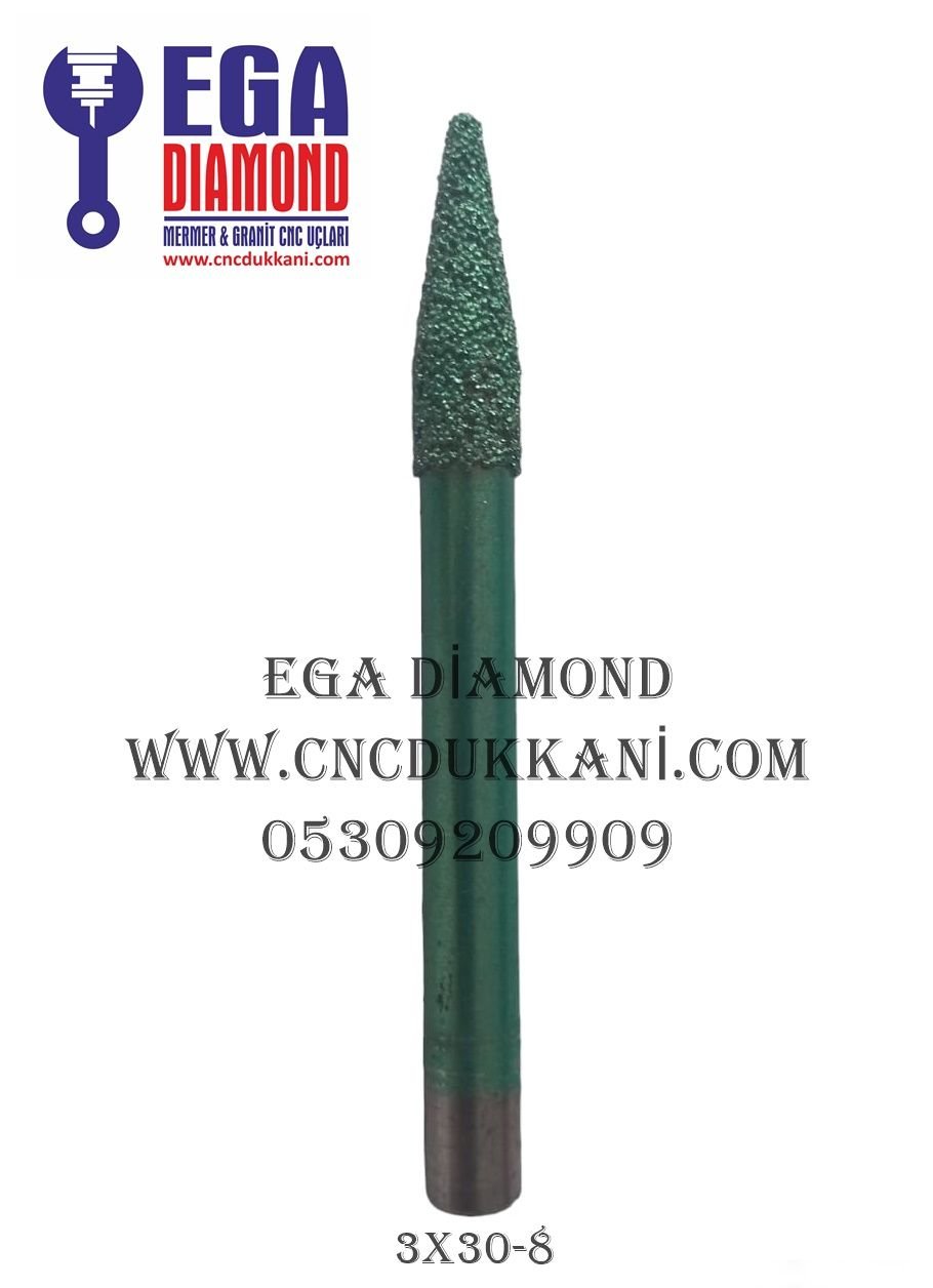 3X30 MERMER CNC YAZI UCU SAP 8 ( YEŞİL SERİ )