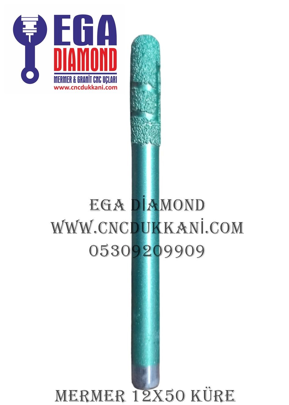 12X50 KÜRE MERMER CNC UCU ( YEŞİL SERİ )