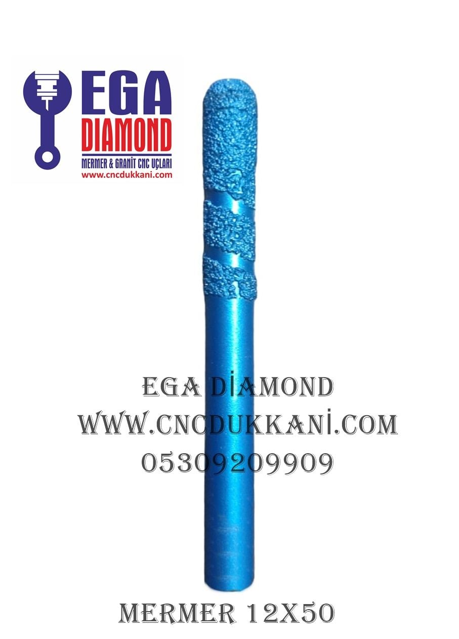 12X50 KÜRE MERMER CNC UCU ( MAVİ SERİ )