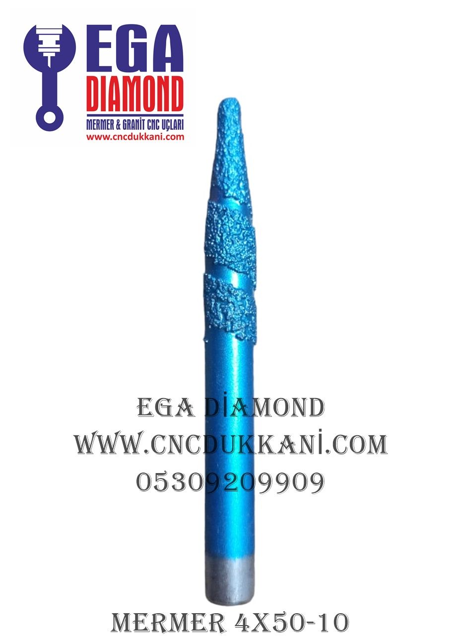 4x50 Konik Mermer Ucu Sap 10 mm  ( MAVİ SERİ )