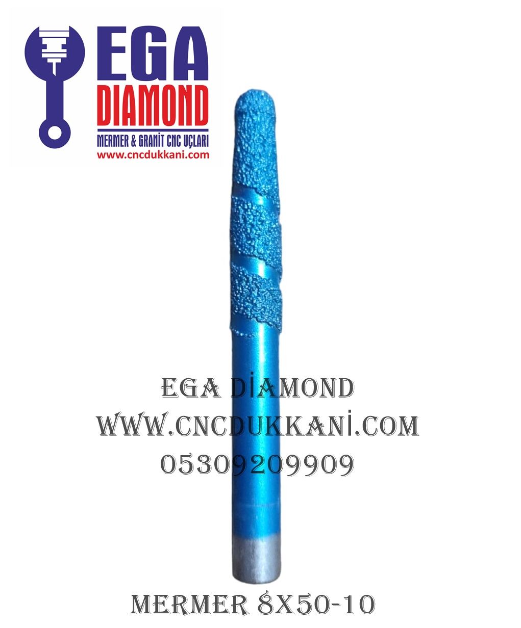 8X50 KONİK MERMER CNC UCU SAP 10 MM ( MAVİ SERİ )