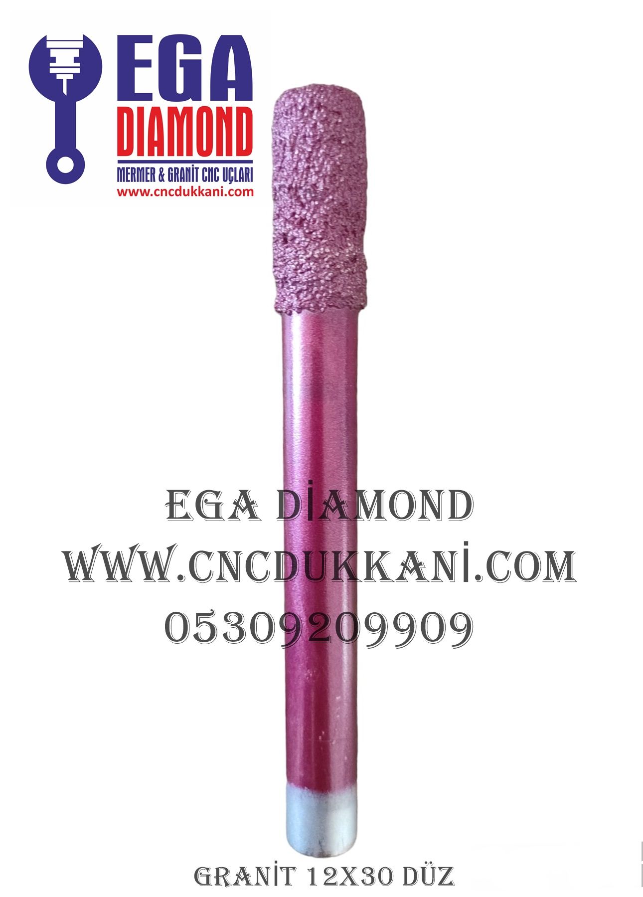 12X30 DÜZ GRANİT CNC UCU ( KIRMIZI SERİ )